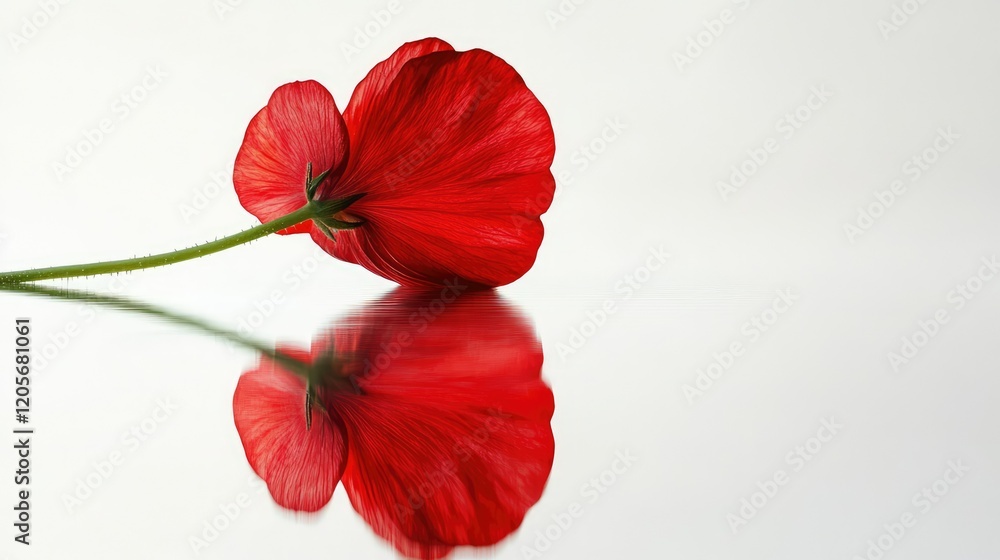 A vibrant red gerbera daisy is shown from an angled perspective, A vibrant red gerbera daisy is shown from an angled perspective,