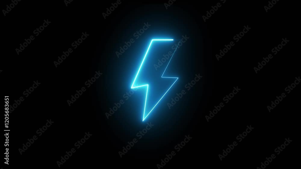 Neon Battery Charging Icon Animation. Neon Battery Charging Icon Animation.