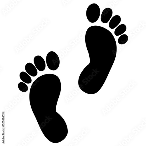 foot prints on white background