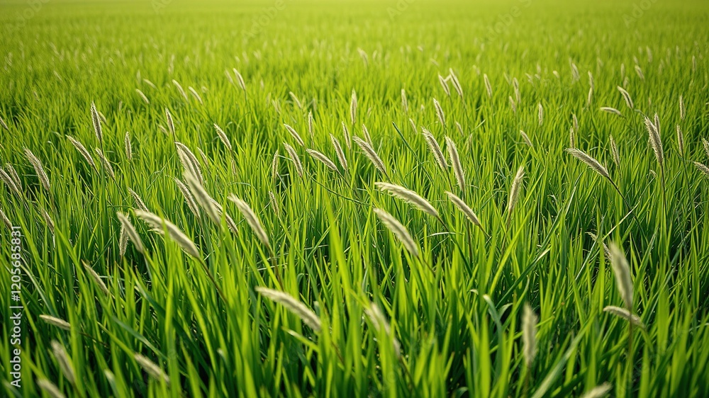 Fototapeta premium Minimalist Grass Landscape - Bright, Sharp Colors - Stunning Photography