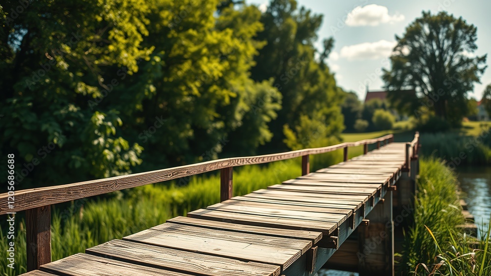 Obraz premium Munster Germany Ems River Bridge Sunny July 2022 Landscape Photography