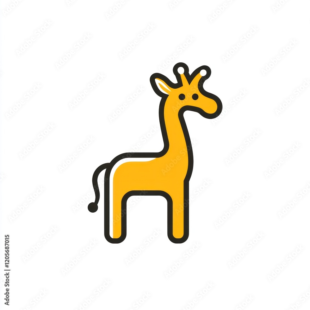 Cute yellow giraffe illustration, kids book, simple design Cute yellow giraffe illustration, kids book, simple design
