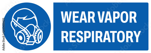 ISO mandatory safety signs uppercase text_wear vapor respiratory_landscape size 1/2 a4,a3,a2,a1	 
