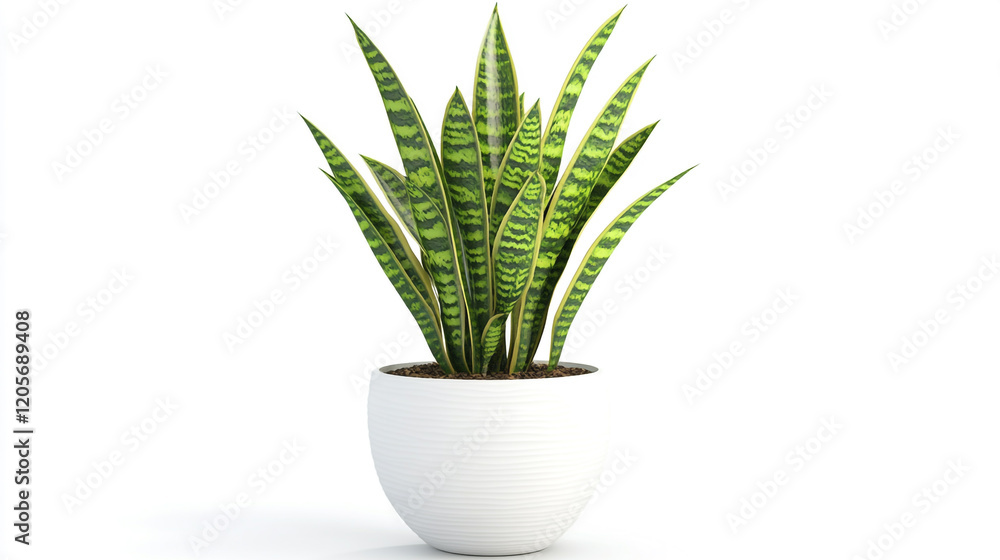 snake plant in white pot, isolated on white background full depth of feild. snake plant in white pot, isolated on white background full depth of feild.