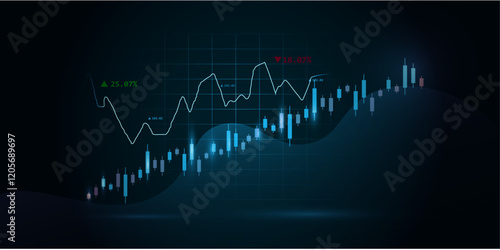 Stock market growth graph forex finance background 