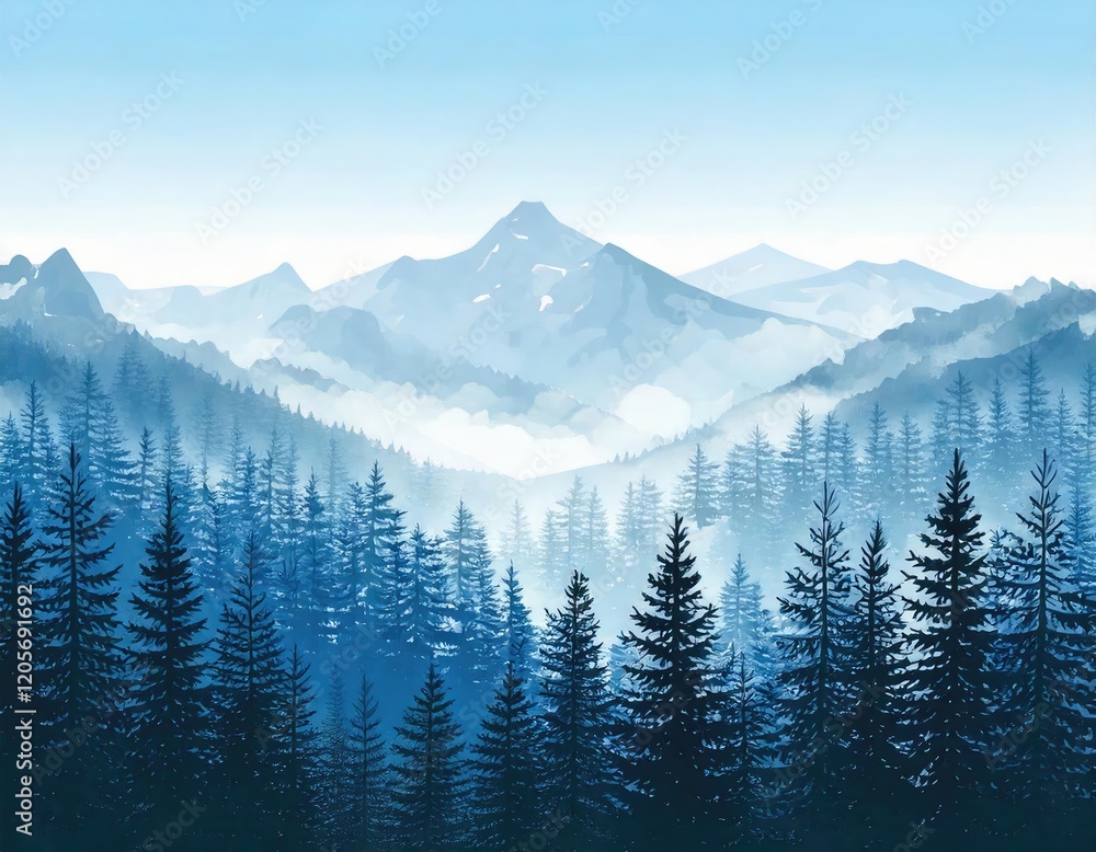 Fototapeta premium winter mountain landscape with snow