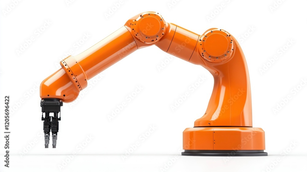 Fototapeta premium Industrial robotic arm executing precise movements in a factory environment gigapixel scale technology focus