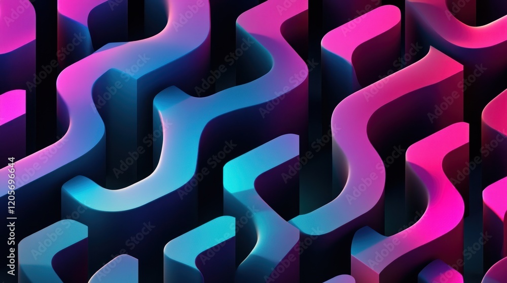 Subtle 3D tessellations with shadowed edges, gradient effect creating a modern abstract pattern Subtle 3D tessellations with shadowed edges, gradient effect creating a modern abstract pattern