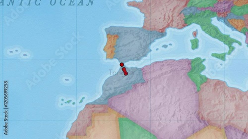 Educational maps of a route from Fes to Tangier