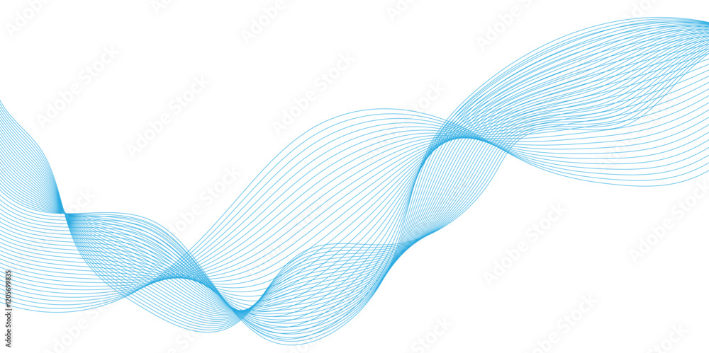 Fototapeta premium Abstract blue wave halftone line composition,Modern technology background. Vector illustration.Abstract wave line for banner, wallpaper background with wave. 