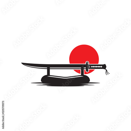 Samurai sword katana vector illustration icon. Katana sword.