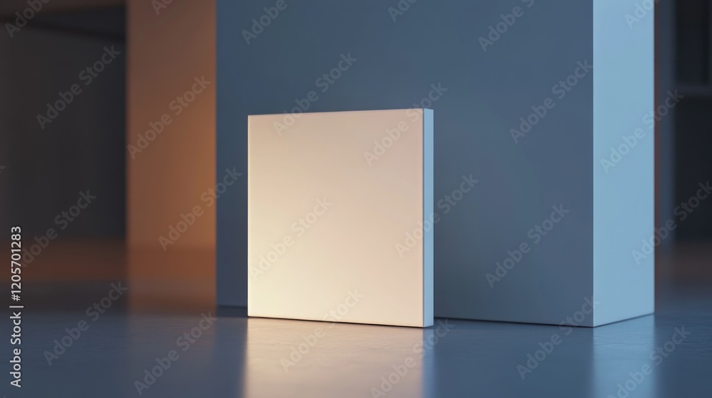 Modern gallery, blank canvas, subtle lighting, minimal backdrop, art display