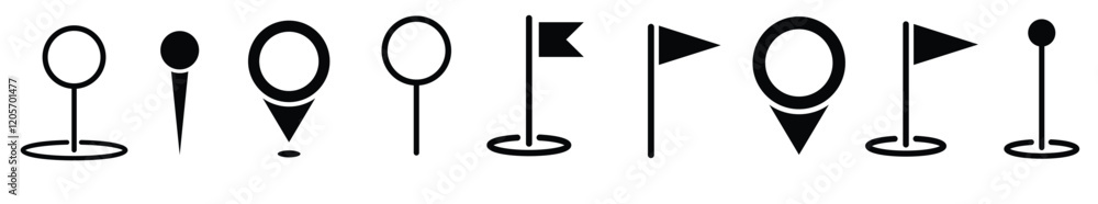 Set of map pin location icons.Map markers. vector eps10 Set of map pin location icons.Map markers. vector eps10