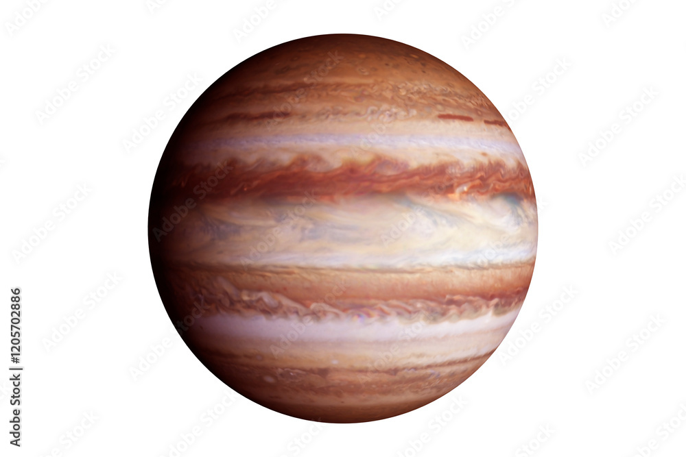Planet Jupiter isolated on a white background. Elements of this image furnished by NASA Planet Jupiter isolated on a white background. Elements of this image furnished by NASA
