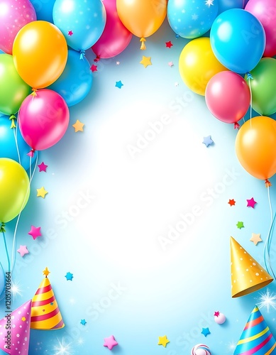 Colorful Balloons Party Background Design Template