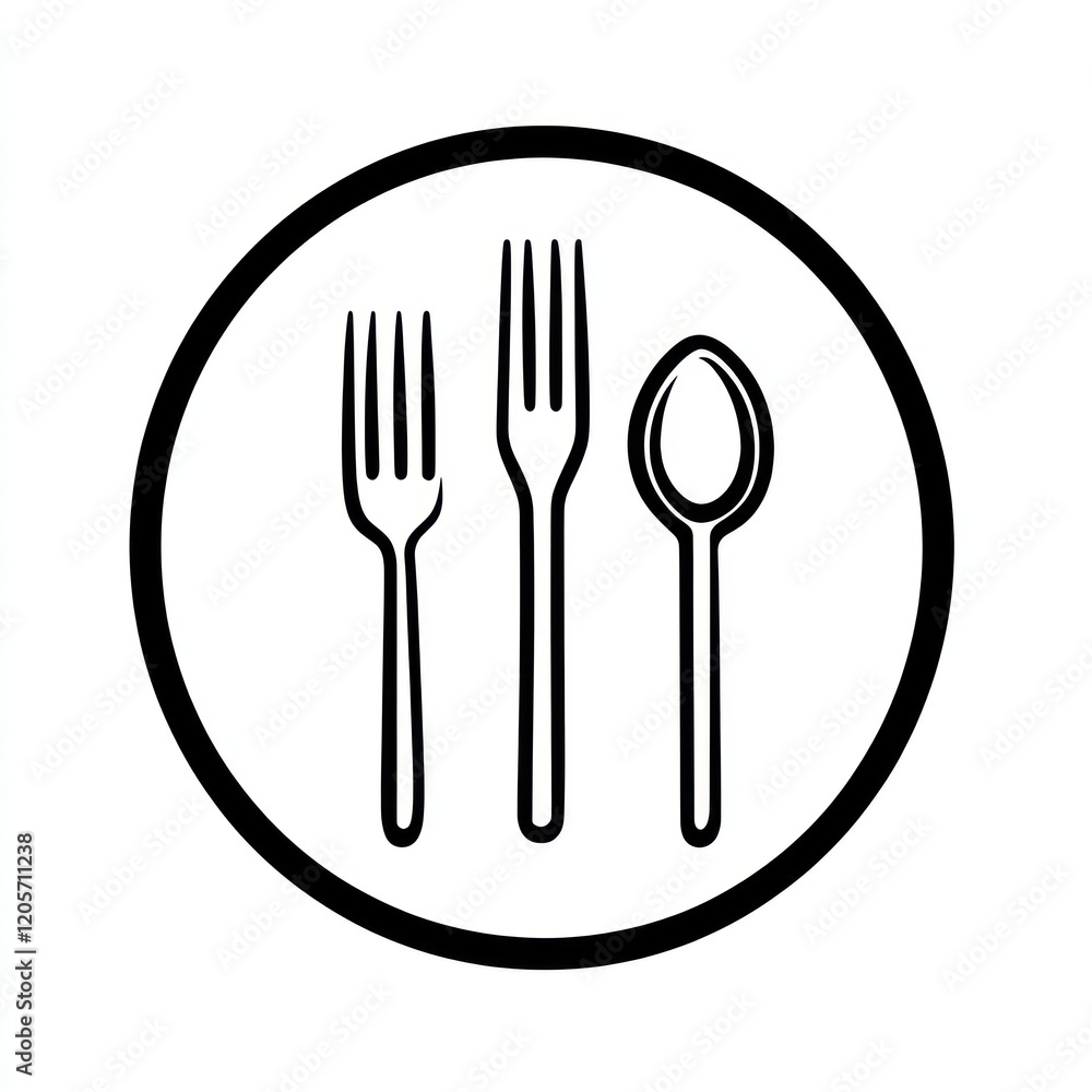 Utensils, fork, spoon, knife, restaurant, menu, food, dining, simple design, white background Utensils, fork, spoon, knife, restaurant, menu, food, dining, simple design, white background