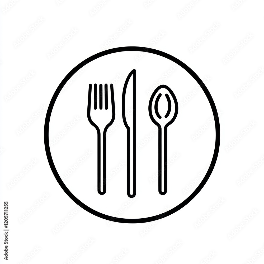 Simple cutlery icon; restaurant menu design Simple cutlery icon; restaurant menu design
