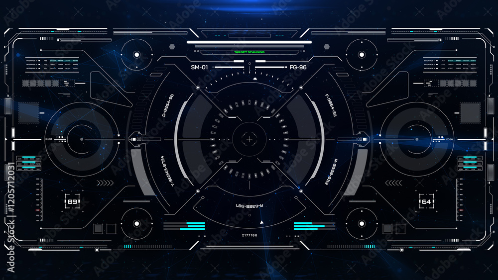 HUD screen surveillance aerial view technology security system. Digital head up display UI scanning interface illustration. HUD screen surveillance aerial view technology security system. Digital head up display UI scanning interface illustration.
