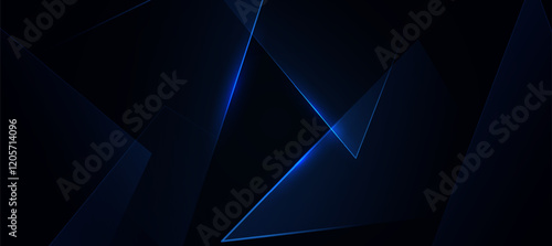 Blue and black abstract polygon luxury background vector,technology innovation background