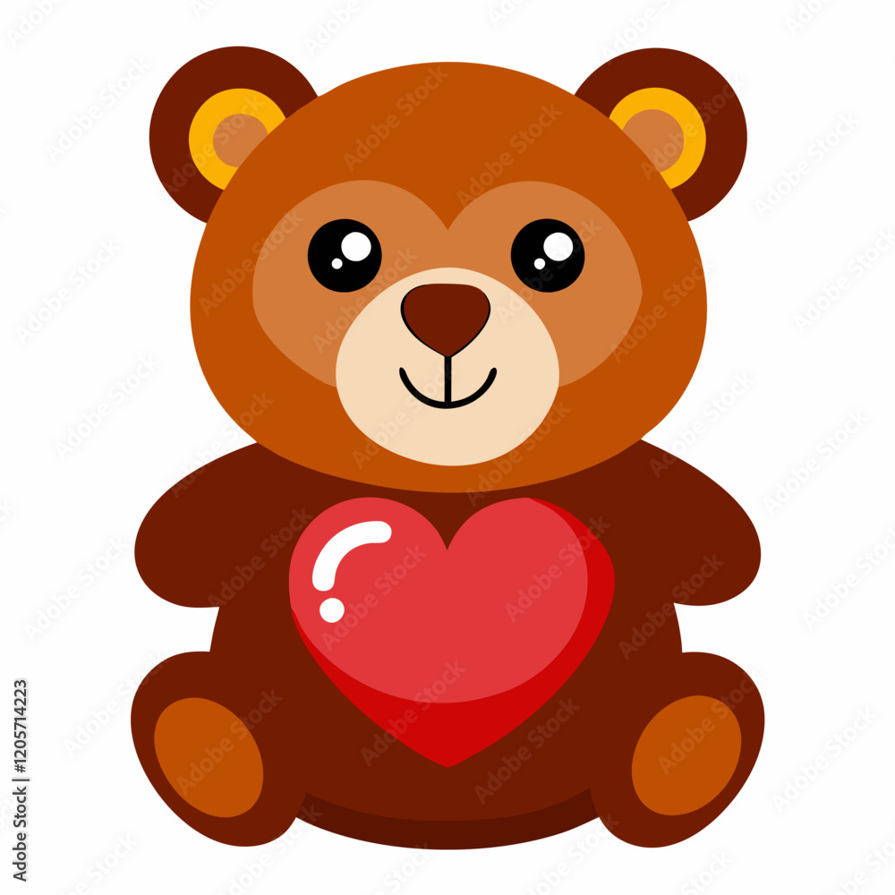Teddy Bear Holding a Heart vector illustration white background Teddy Bear Holding a Heart vector illustration white background