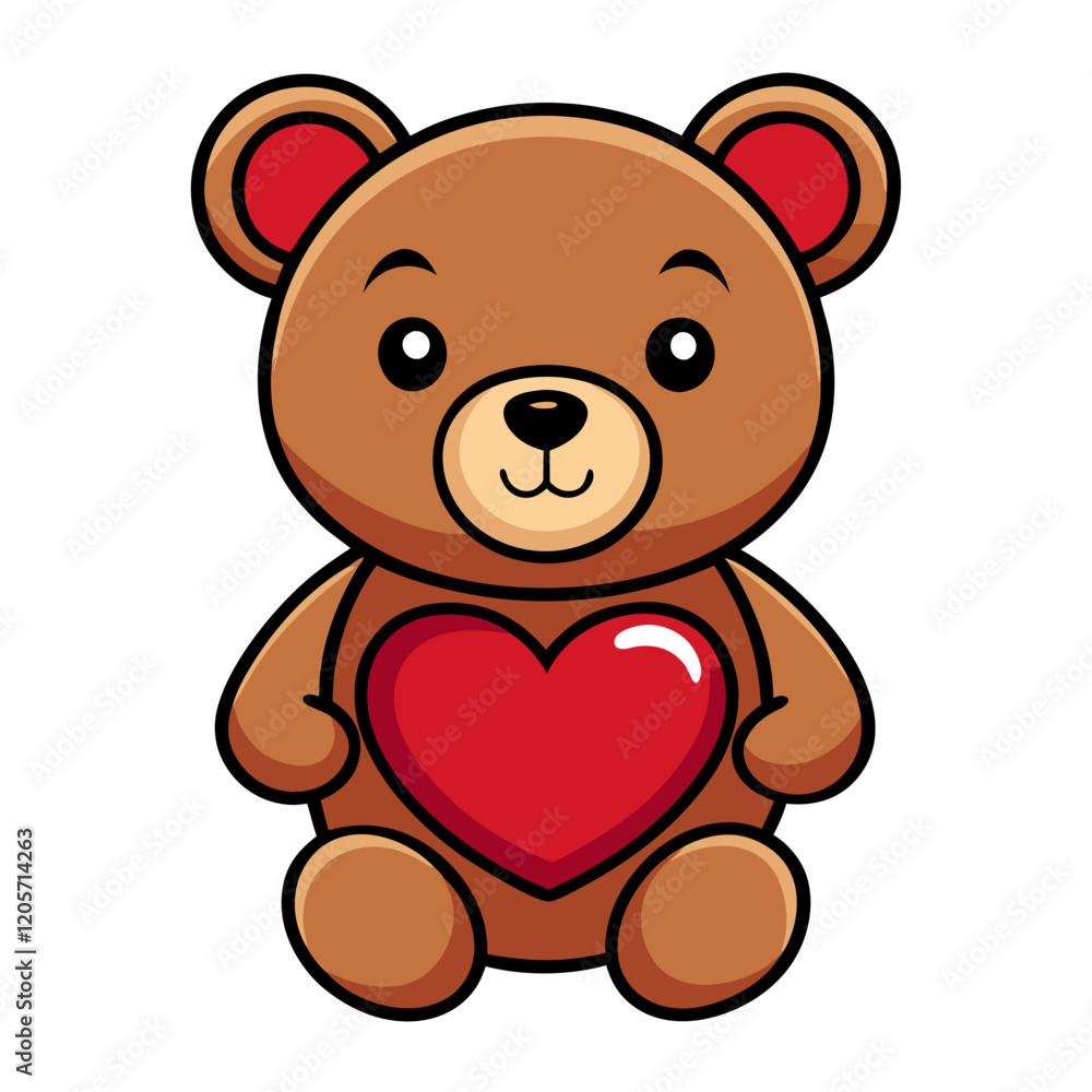 Teddy Bear Holding a Heart vector illustration white background Teddy Bear Holding a Heart vector illustration white background