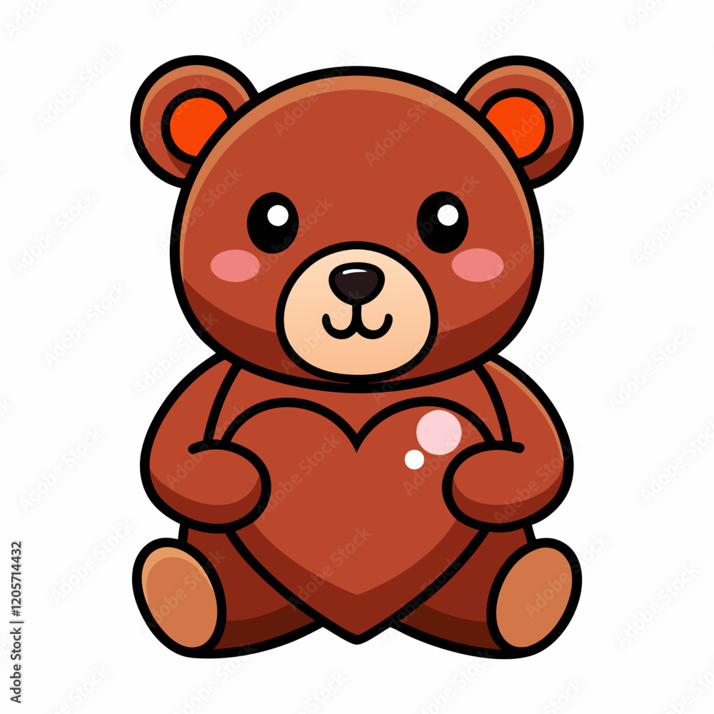 Teddy Bear Holding a Heart vector illustration white background Teddy Bear Holding a Heart vector illustration white background