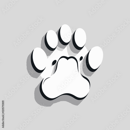 Cat or dog paw icon. Paw icon. Dog, cat paw icon. Zoo, vet logo element. Vector illustration. photo