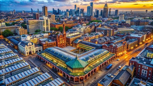 Aerial Panoramic View of Smithfield Market, London - Urban Exploration Photography