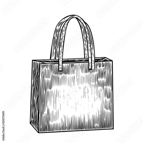 Stylish and simple tote bag design illustration featuring minimalist lines and patterns for modern use. Generative AI