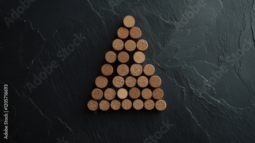 Charming Cork Tree Design on Dark Slate Background photo