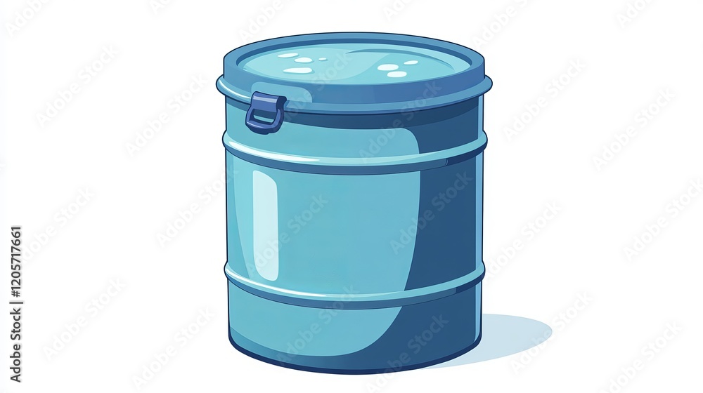 A plastic cistern designed for water storage and preservation, illustrated as a vector on a white background A plastic cistern designed for water storage and preservation, illustrated as a vector on a white background