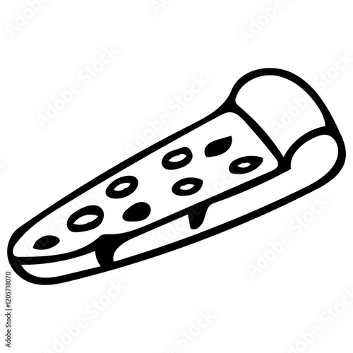 a slice of pizza topped with grated cheese, sliced ​​sausage, plus delicious mayonnaise and chili sauce