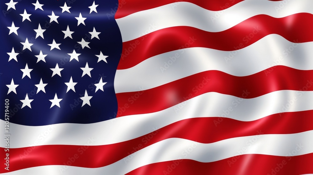 Fototapeta premium Majestic American Flag in Stunning 3D Design