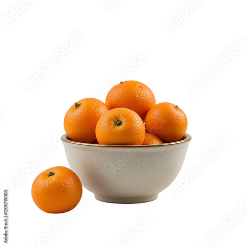 A small ceramic bowl filled with vibrant oranges photo