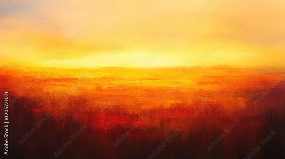Obraz premium Fiery sunrise gradient abstract digital art with a blend of warm orange and dark tones