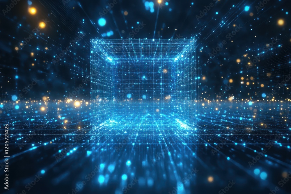 Dynamic digital cube animation virtual space 3d art futuristic environment high-tech viewpoint Dynamic digital cube animation virtual space 3d art futuristic environment high-tech viewpoint