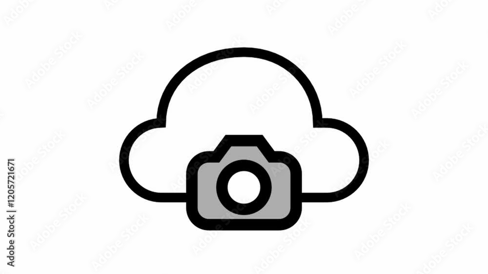 Camera with cloud icon - clean and modern Photography and videography icon. Camera with cloud icon - clean and modern Photography and videography icon.
