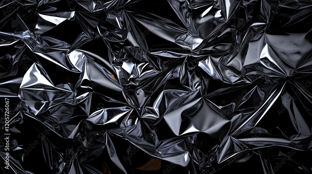Crumpled black foil textures studio image Crumpled black foil textures studio image