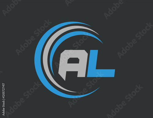 Abstract Letter AL logo Design. AL Initial Logo design Monogram for business and company.AL logo, AL letter logo design.