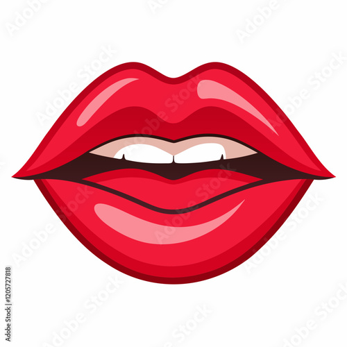 Lips vector illustration white background