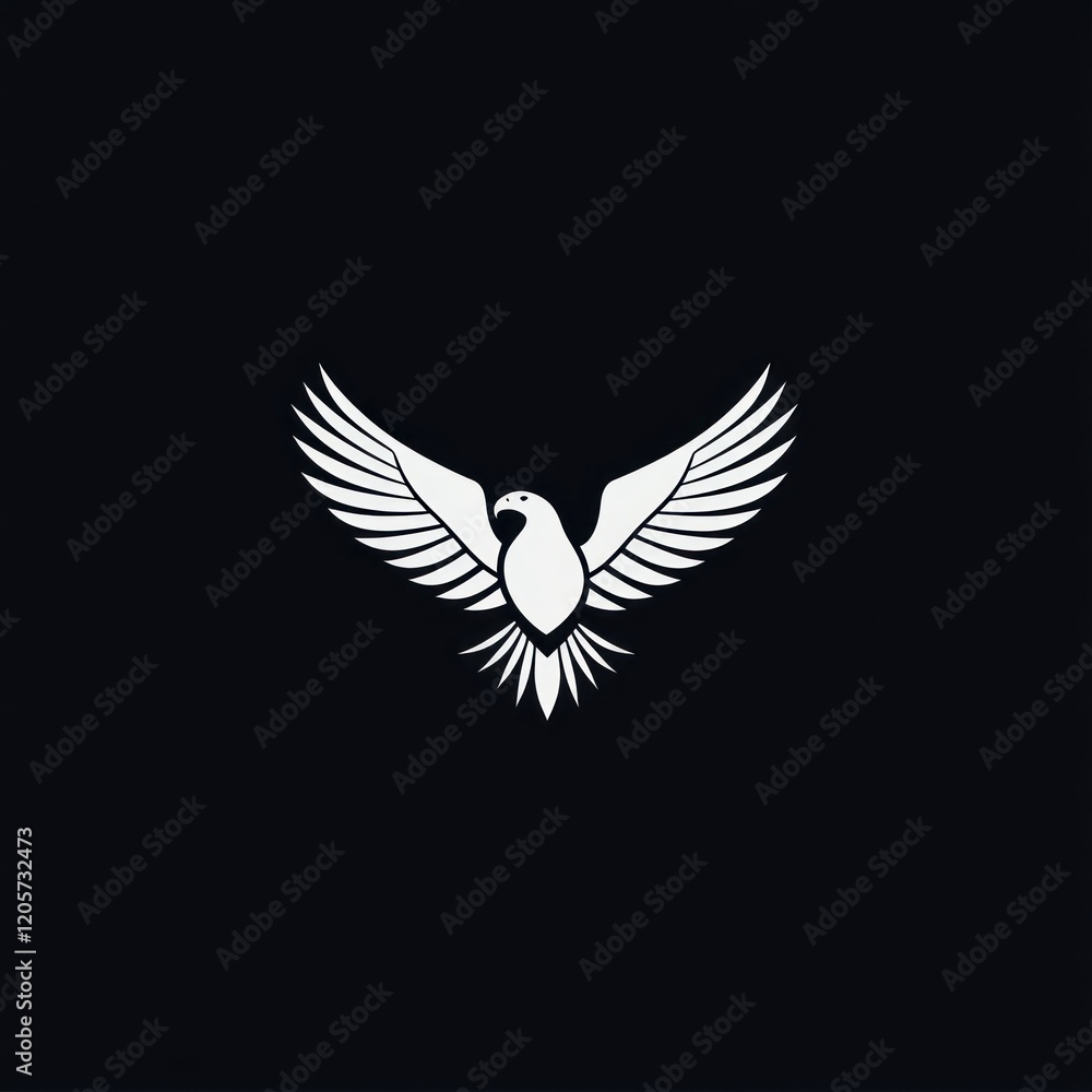 Fototapeta premium Majestic eagle soaring, dark background, freedom symbol, logo design (1)