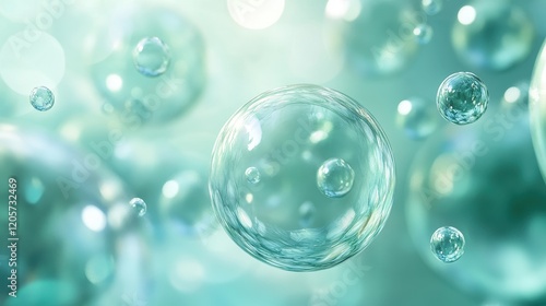 Wallpaper Mural Abstract bubble-like bokeh in turquoise and aquamarine, underwater-inspired visual  Torontodigital.ca