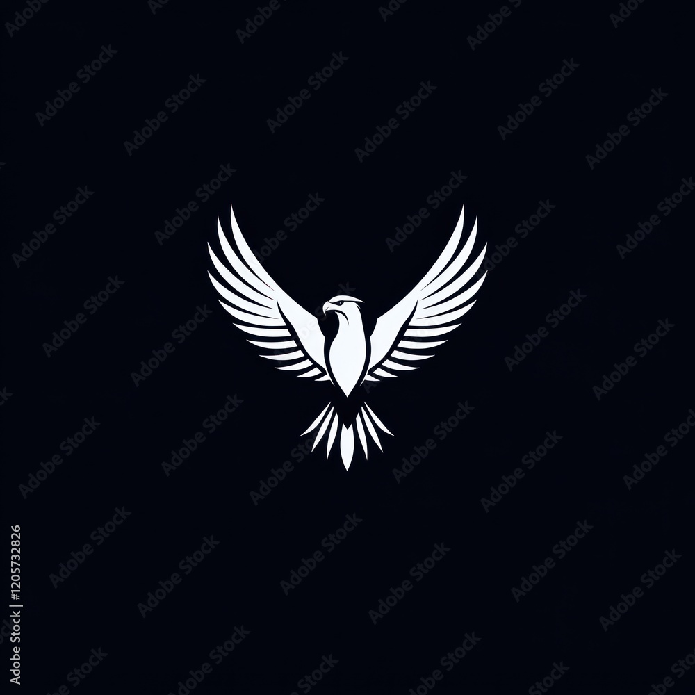 Obraz premium Majestic eagle wings spread, dark background, freedom symbol, logo design