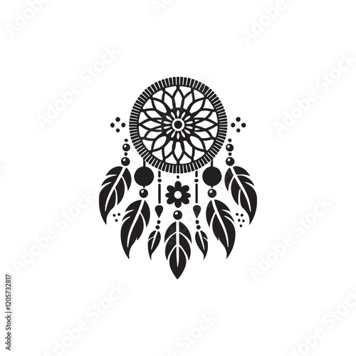 Dreamcatcher silhouette ,Dreamcatcher vector	 