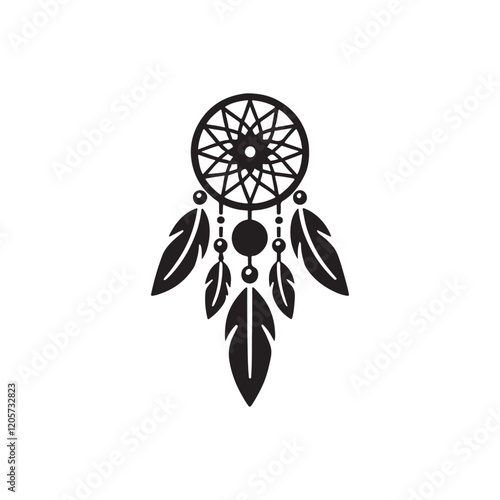 Dreamcatcher silhouette ,Dreamcatcher vector 
