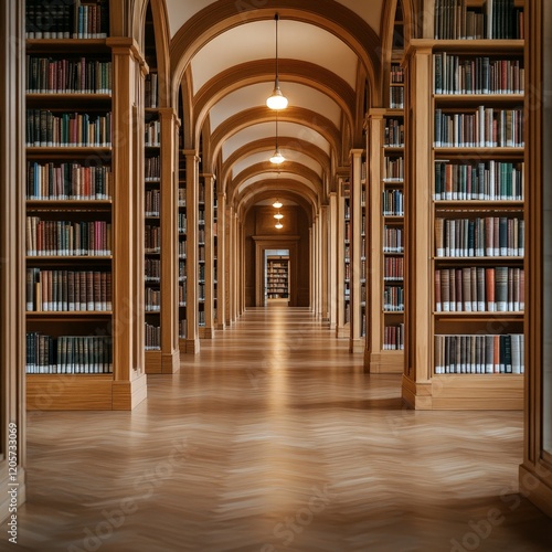 Wallpaper Mural A historic library with ornate architecture and rows of books, symbolizing knowledge, history, and culture. Ideal for education, literature, and heritage-themed projects. Torontodigital.ca