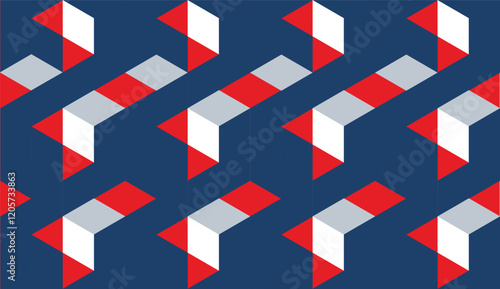 Abstract isometric color block vector pattern. Modern flat isometric background. Multi color graphic design wallpaper. Color block. Trendy creative colorful background