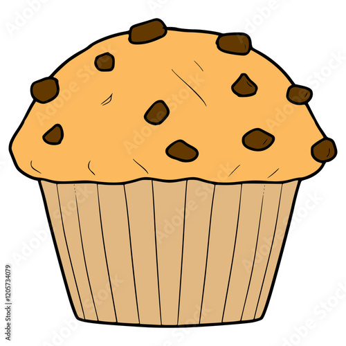 muffin illustration hand drawn isolated vector
