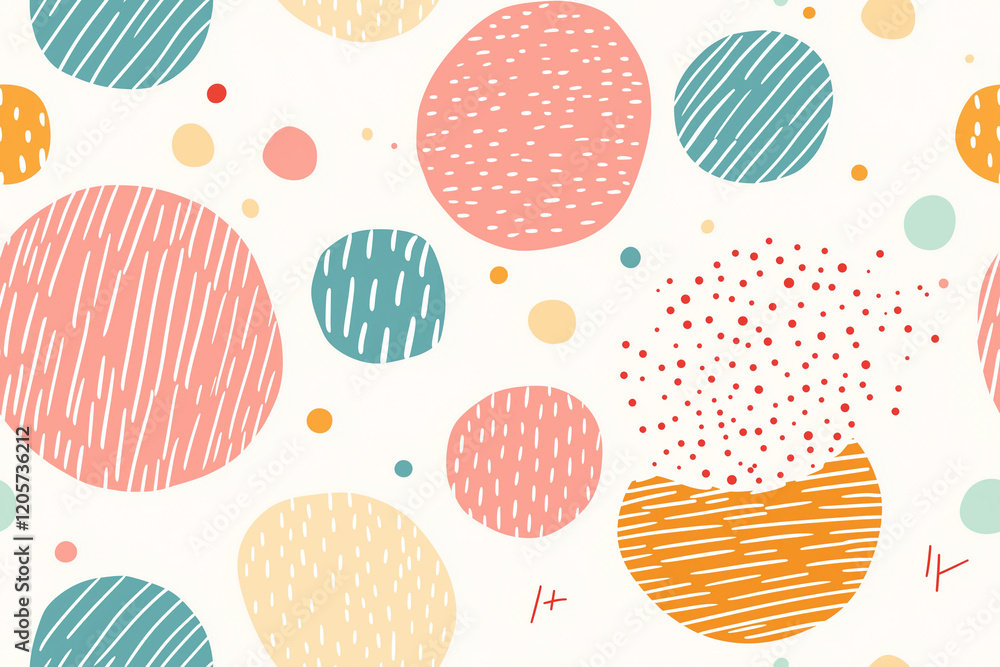 Seamless Colorful Abstract Pattern with Dotted and Textured Shapes for Modern Design Projects and Creative Backgrounds. Seamless Colorful Abstract Pattern with Dotted and Textured Shapes for Modern Design Projects and Creative Backgrounds.