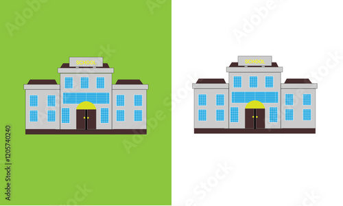 SCHOOL BULDING VECTOR PICTURE ART ILLUSTRATOR